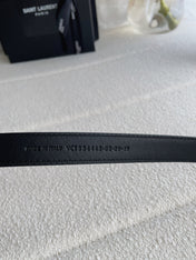 YSL 25S BELT 20 MM IN BLACK CALFSKIN 571486