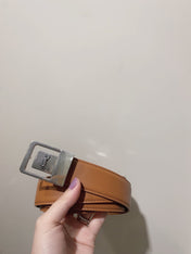 YSL 25S BELT 30 MM IN BROWN CALFSKIN 520625