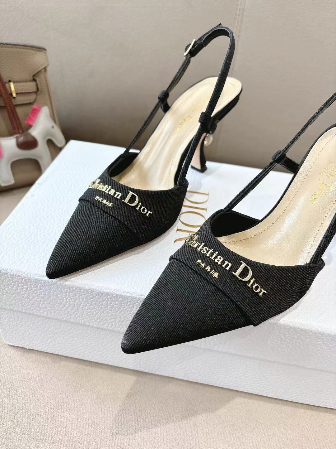 MY DD SLINGBACK PUMP 85MM IN BLACK DENIM
