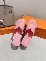 HM 25S HIGH WEDGE SANDALS IN PINK LAMBSKIN STYLE 31