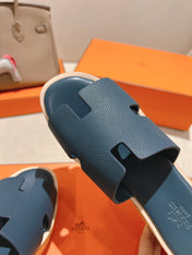 HM 25S HIGH WEDGE SANDALS IN DEEP SLATE BLUE LAMBSKIN STYLE 16