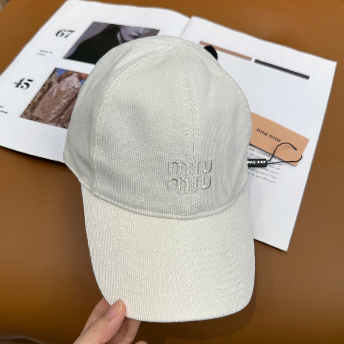 MIUMIU VELVET BASEBALL CAP STYLE 58