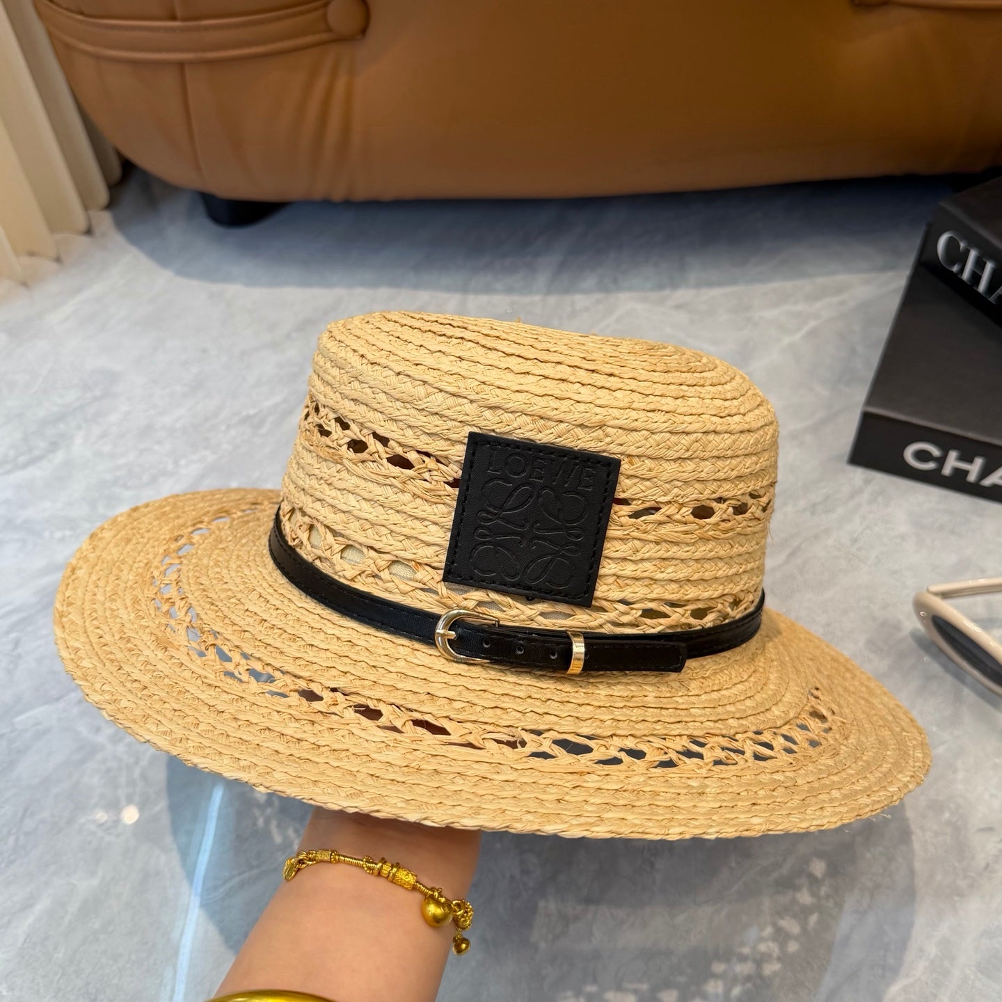 LOEWE 26S STRAW BELTED SUN HAT STYLE 183