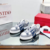VALENTINO 25S GARAVANI VL7N SNEAKERS IN GREY MIX DARK BLUE LAMBSKIN