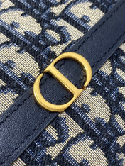MONTAIGNE CIGALE MINI 24 BAG IN BLUE DIOR OBLIQUE JACQUARD