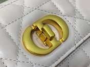MONTAIGNE AVENUE MINI 19 BAG IN LIGHT PINK CALFSKIN WITH GOLD HARDWARE