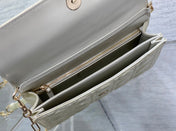 MINI BAG 24 IN WHITE CREAM PATENT CANNAGE CALFSKIN