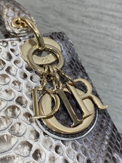 MINI 17 LADY BAG IN WHITE MIX BLACK SNAKESKIN PATTERN LAMBSKIN