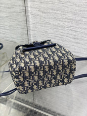 BACKPACK 19 IN BLUE OBLIQUE MONOGRAM JACQUARD