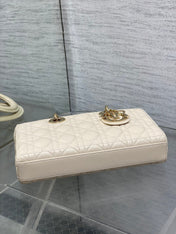 DIOR 25S MEDIUM LADY D-JOY 26 IN BEIGE LAMBSKIN GOLD HARDWRE
