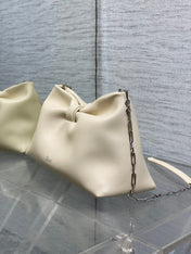 DIOR 26S BOW BAG 30 IN WHITE LAMBSKIN
