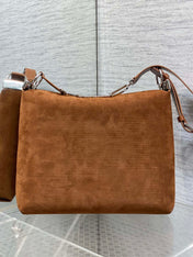 DIOR 26S MEDIUM BAG 31 IN LIGHT BROWN SUEDE
