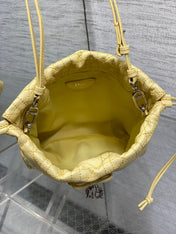 DIOR 26S ADIORABLE BUCKET BAG 20 IN YELLOW LAMBSKIN