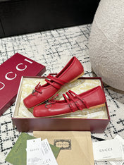 MARY JANE FLAT IN CRIMSON RED CALFSKIN