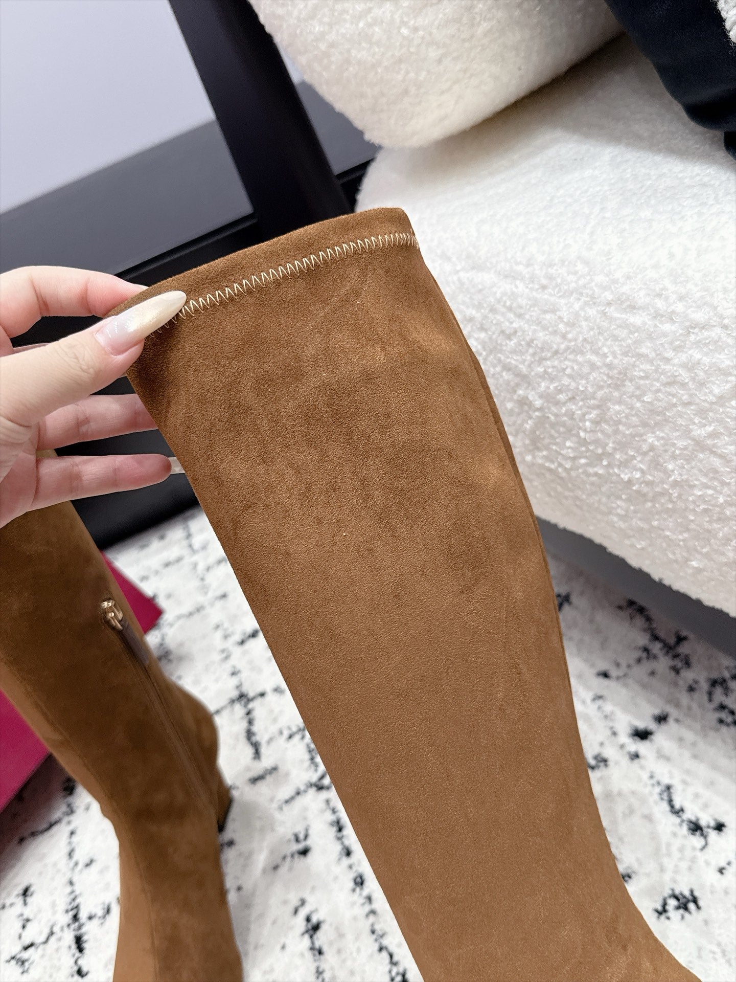GUCCI 26S HORSEBIT KNEE-HIGH BOOTS 75 MM IN BROWN SUEDE