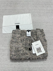 CC 25 Hollow Knitted Vest Gray Cotton