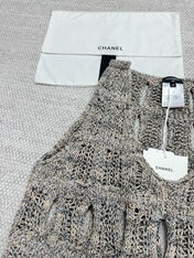 CC 25 Hollow Knitted Vest Gray Cotton