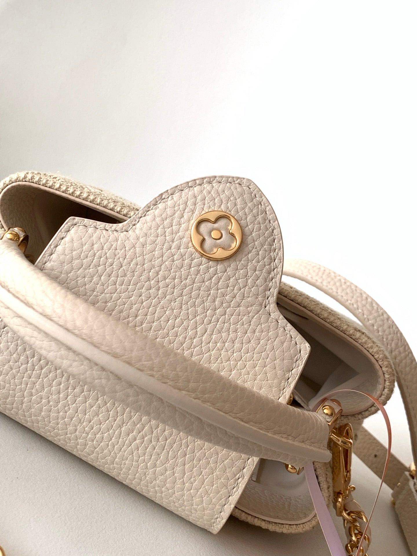 LV 25S CAPUCINES MINI BAG 21 IN VANILLA-COLORED EMBROIDERED CANVAS