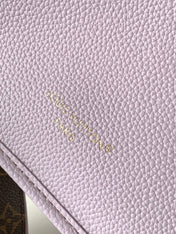 LV 25S NEVERFULL BANDOULIÈRE INSIDE OUT BB 24 IN LIGHT PURPLE AND BROWN CALFSKIN