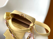 LV 25S CAPUCINES BAG 21 IN YELLOW CALFSKIN GOLD HARDWARE
