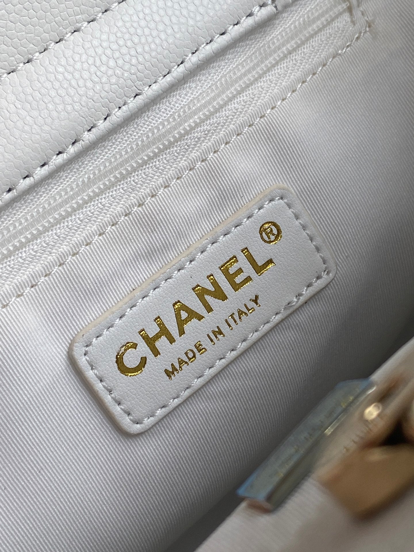 CHANEL 26S QUILTED SMALL SHOPPING TOTE 25 IN WHITE CAVIAR CALFSKIN GOLD HARDWARE
