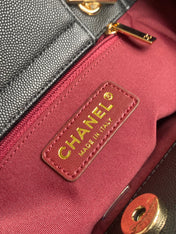 CHANEL 26S QUILTED LARGE SHOPPING TOTE 39 IN BLACK CAVIAR CALFSKIN GOLD HARDWARE