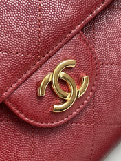 CHANEL 26S QUILTED LARGE SHOPPING TOTE 39 IN BURGUNDY RED CAVIAR CALFSKIN GOLD HARDWARE