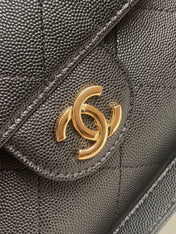 CHANEL 26S QUILTED LARGE SHOPPING TOTE 39 IN BLACK CAVIAR CALFSKIN GOLD HARDWARE