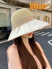 DIOR 26S MESH WIDE-BRIM HAT WITH BOW STYLE 36