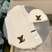SET CLASSIC SCARF AND HAT IN WHITE WOOL 414786