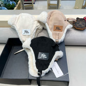TRAPPER HAT IN BLACK VELVET AND RABBIT FUR 431381