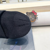 BEANIE HAT IN BLACK WOOL 435027
