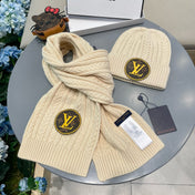 SET SCARF AND HAT IN CREAM BEIGE WOOL 434609