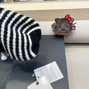 BEANIE HAT IN STELL BLACK MIX WHITE CASHMERE 436730