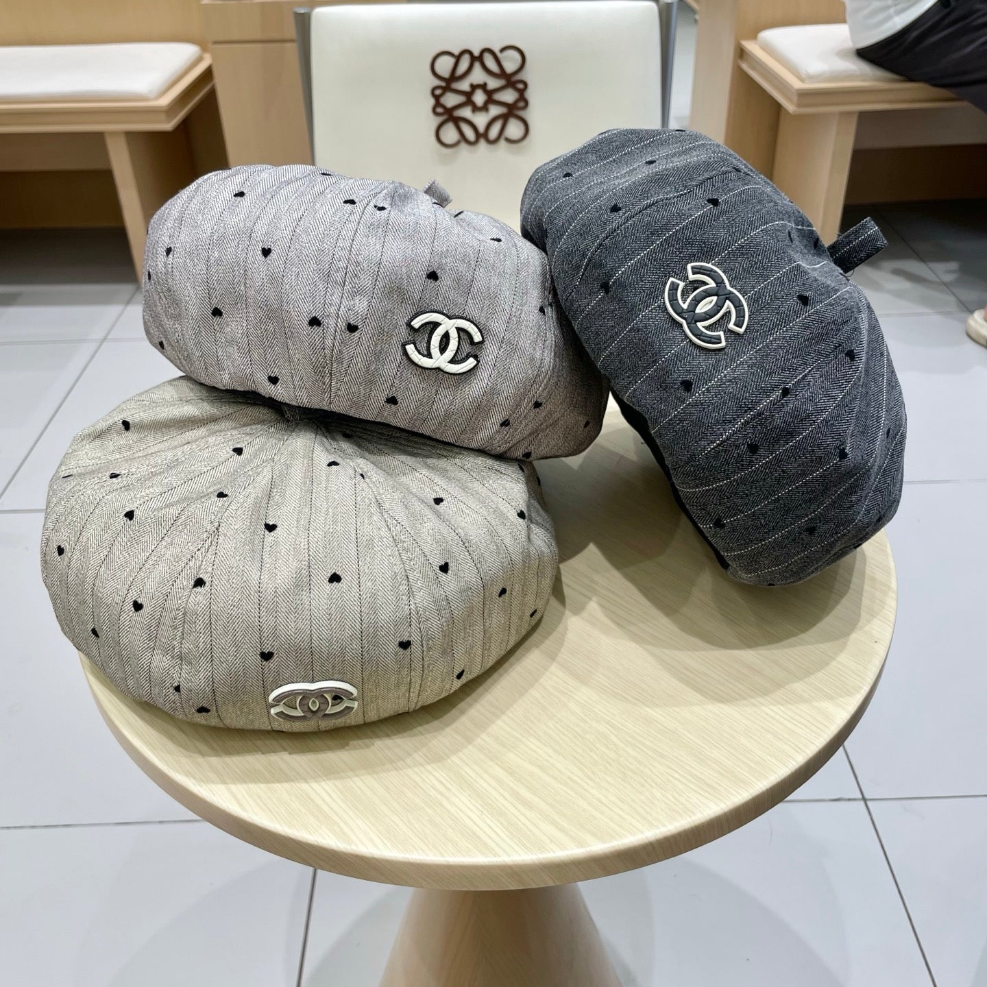 BERET HAT POLKA DOT MOUSE GRAY 672671