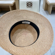 NATURAL STRAW BUCKET HAT WITH RIBBON 672773