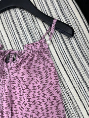 CHANEL PINK PEARL-EMBELLISHED CAMISOLE
