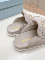 Pra Mule 20mm Grey Suede Calfskin