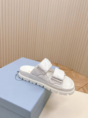 Pra Double Strap Quilted Slide 20 White Calfskin