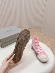 HIGH-TOP SNEAKERS GRAFFITI IN PINK CANVAS