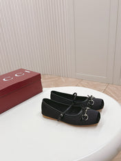 GG BALLET FLAT BLACK SILK