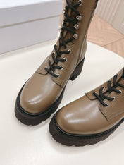 TRIOMPHE RANGERS MID LACE-UP BOOT IN CHOCOLATE BROWN CALFSKIN