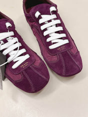 PRADA 26S CLASSIC SNEAKERS IN BURGUNDY RED SUEDE