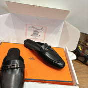 HM 26S KELLY MULE IN BLACK CALFSKIN BLACK HARDWARE