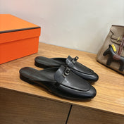 HM 26S KELLY MULE IN BLACK CALFSKIN BLACK HARDWARE