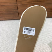 CELINE 26S TWO-STRAP SANDALS IN WHITE WOOL