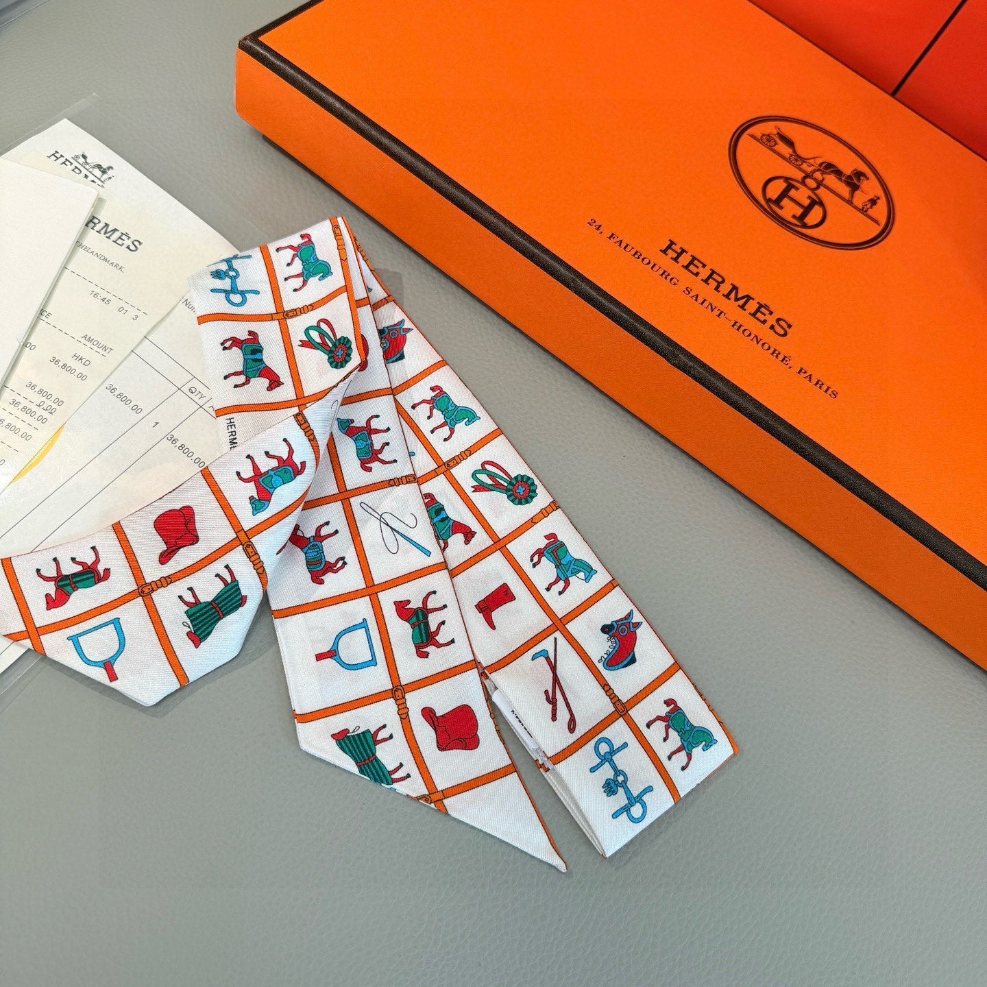 HERMES 25S SCARF 86 IN SILK 853138
