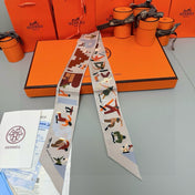 HERMES 26S TWILLY SCARF 86 IN SILK 496159