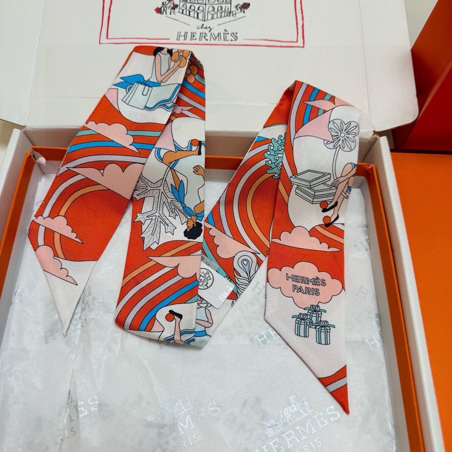 HERMES 26S TWILLY SCARF 86 IN SILK 496167