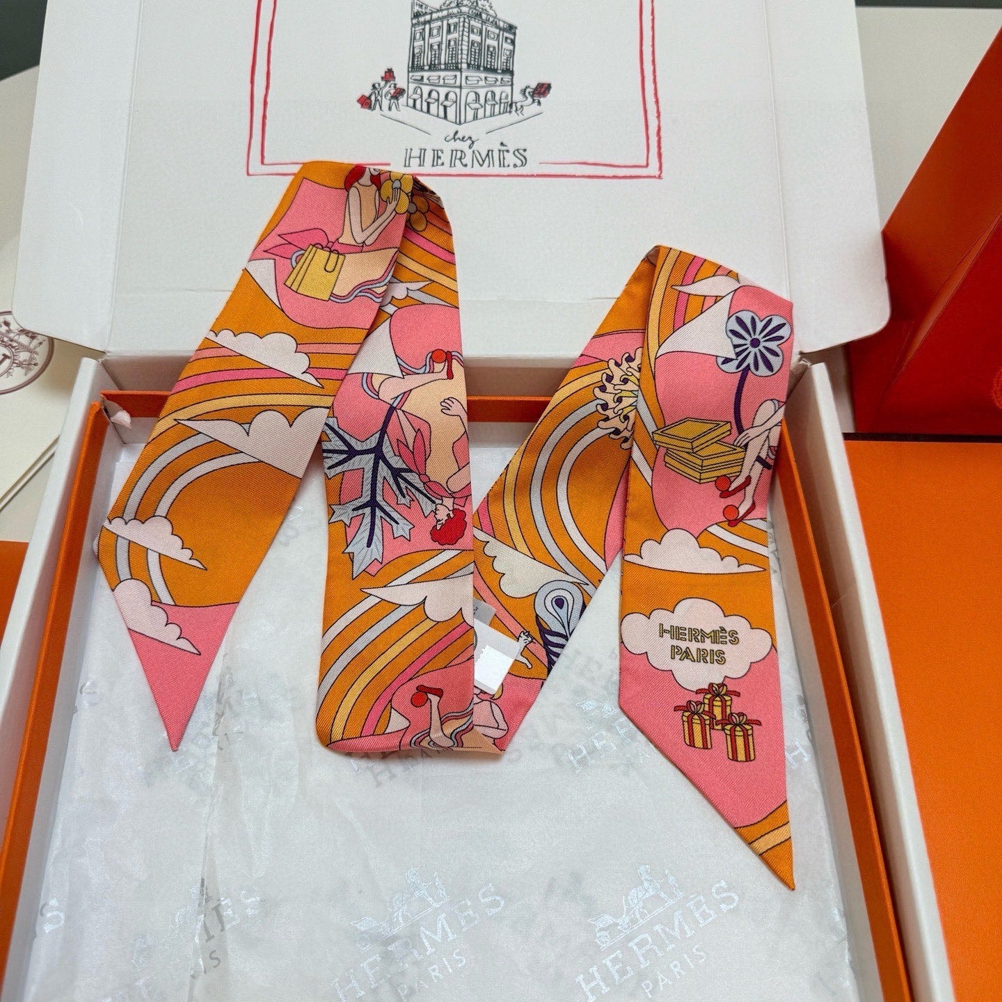 HERMES 26S TWILLY SCARF 86 IN SILK 496169